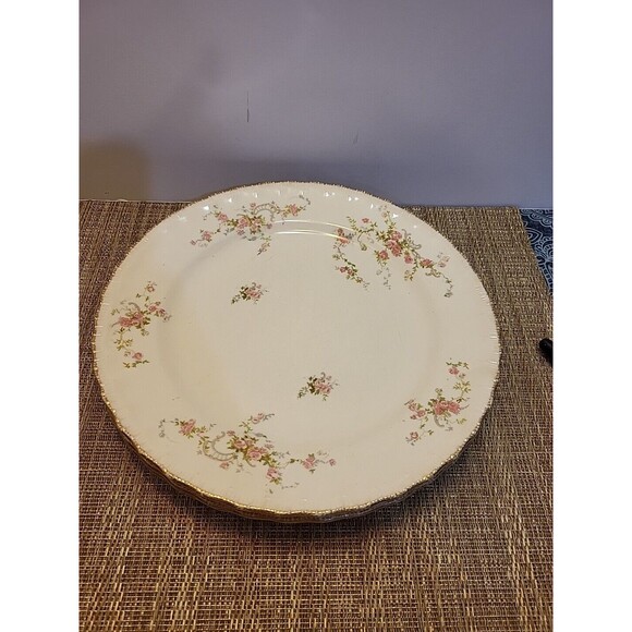 3-VINTAGE POPE GOSSER JEAN PATTERN DINNER PLATES 10-1/8" USED HEAVILY CHIP ON 1 - Picture 1 of 15